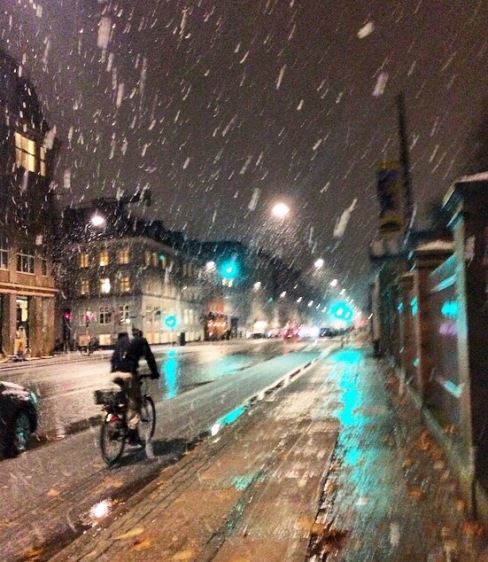 Snowy night in Copenhagen